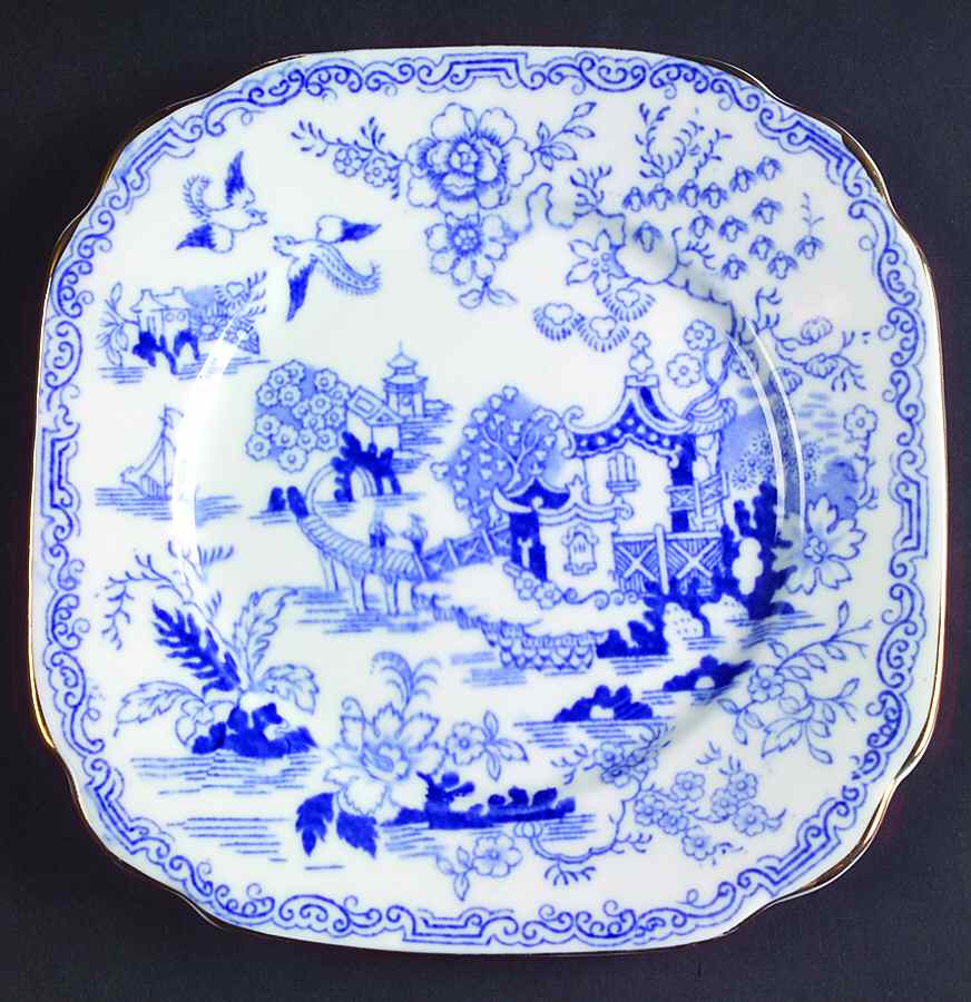 Blue Willow Square Bread & Butter Plate by Royal Albert-1