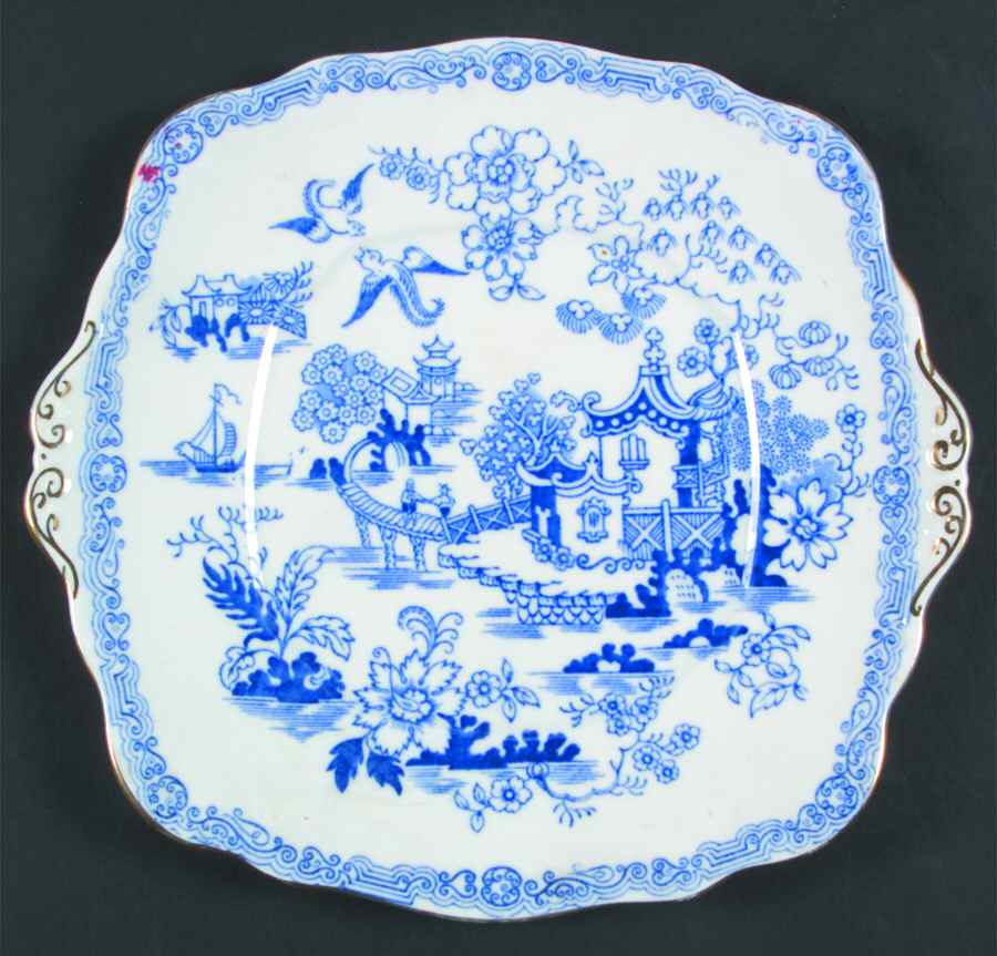 Blue Willow Square Handled Cake Plate by Royal Albert-1