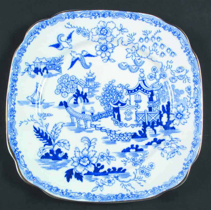 Blue Willow Square Dinner Plate by Royal Albert-1