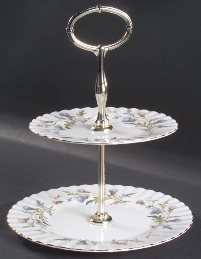 Brigadoon 2-Tiered Serving Tray (Salad & Bread/Butter Plate) by Royal Albert-1