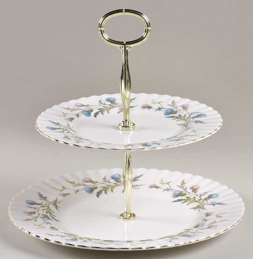 Brigadoon 6 5/8"-10"  2 Tiered Serving Tray (Dp, Sp) HC by Royal Albert-1