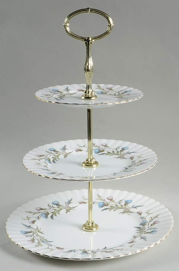 Brigadoon 3-Tiered Serving Tray (DP, SP, BB) by Royal Albert-1