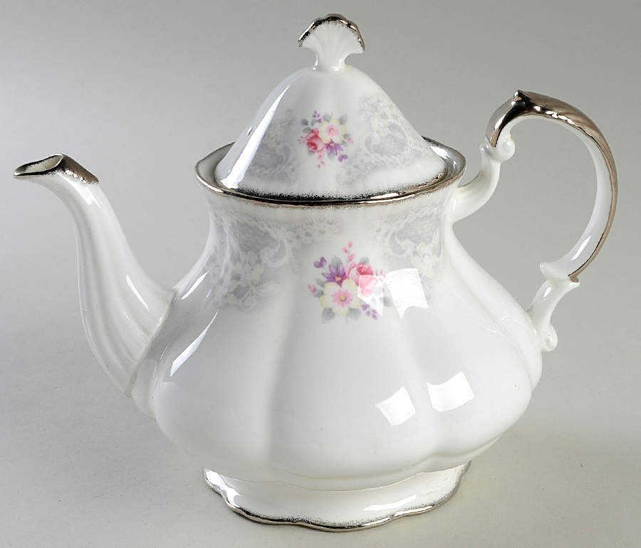 Bridal Lace Teapot & Lid by Royal Albert-1