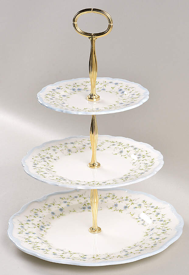 Caroline 13 7/8"-14 1/4" 3-Tiered Serving Tray(DP,SP,BB) HC by Royal Albert-1