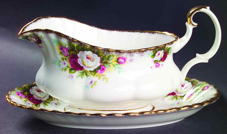 Celebration Gravy Boat & Underplate by Royal Albert-1