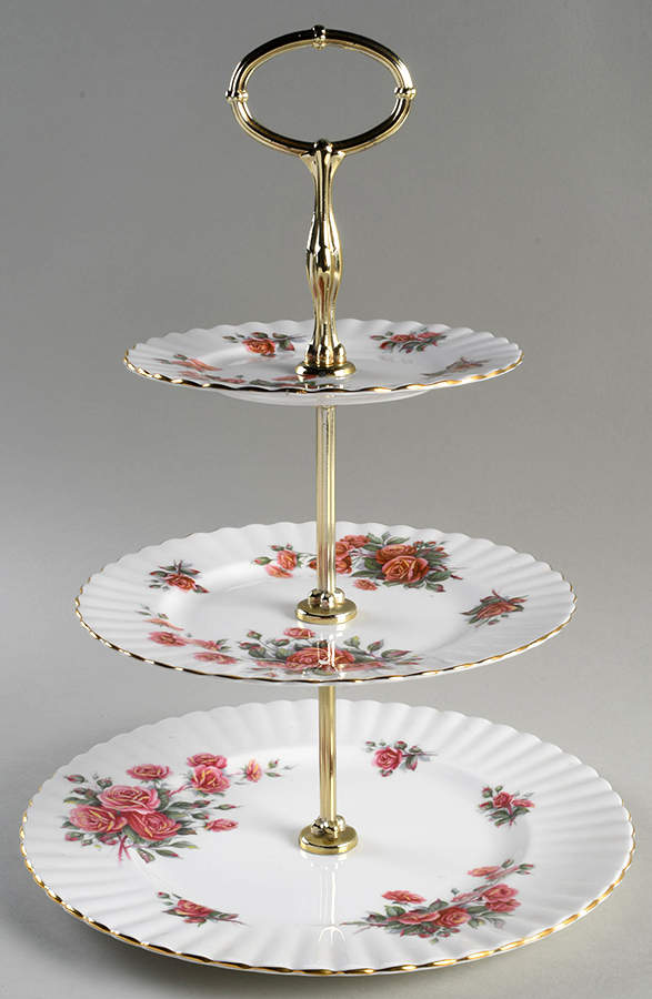 Centennial Rose 3-Tiered Serving Tray (DP, SP, BB) by Royal Albert-1