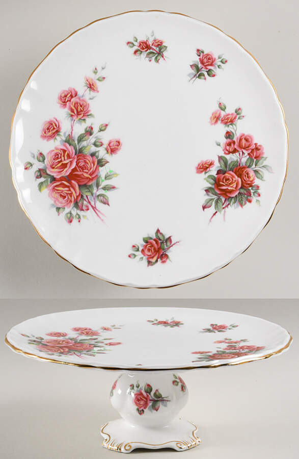 Centennial Rose 9" Diameter Pedestal Cake Stand by Royal Albert-1