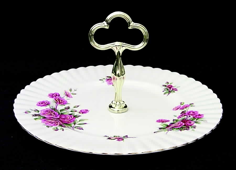 Centennial Rose Round Serving Plate with Handle (DP) by Royal Albert-1