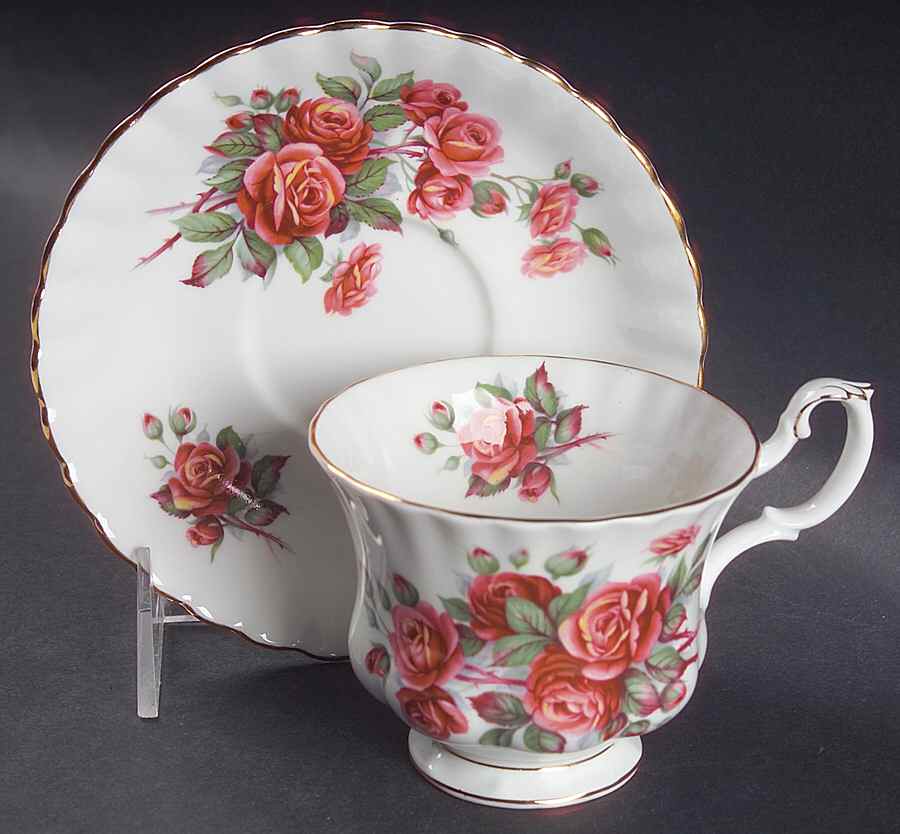 Centennial Rose Footed Cup & Saucer Set by Royal Albert-1