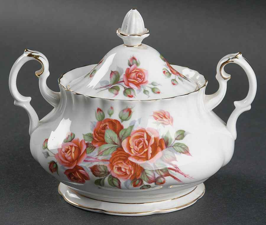 Centennial Rose Sugar Bowl & Lid by Royal Albert-1