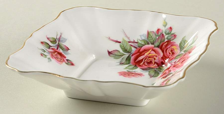 Centennial Rose Small Square Sweet Meat Dish by Royal Albert-1