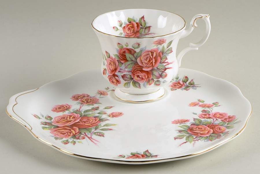 Centennial Rose Snack Plate & Regular Footed Cup by Royal Albert-1