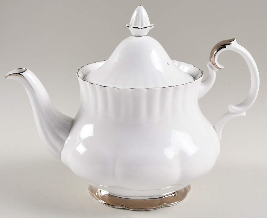 Chantilly Platinum Teapot & Lid by Royal Albert-1