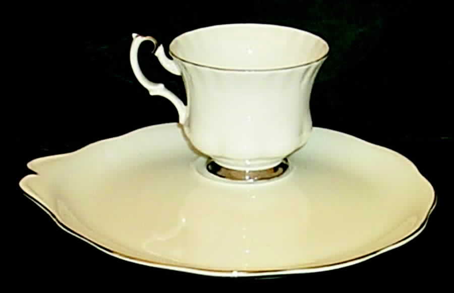 Chantilly Platinum Snack Plate & Cup Set by Royal Albert-1