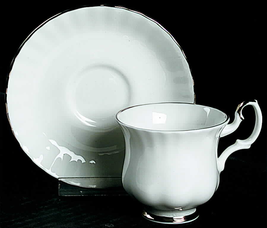Chantilly Platinum Mocha Cup & Saucer Set by Royal Albert-1