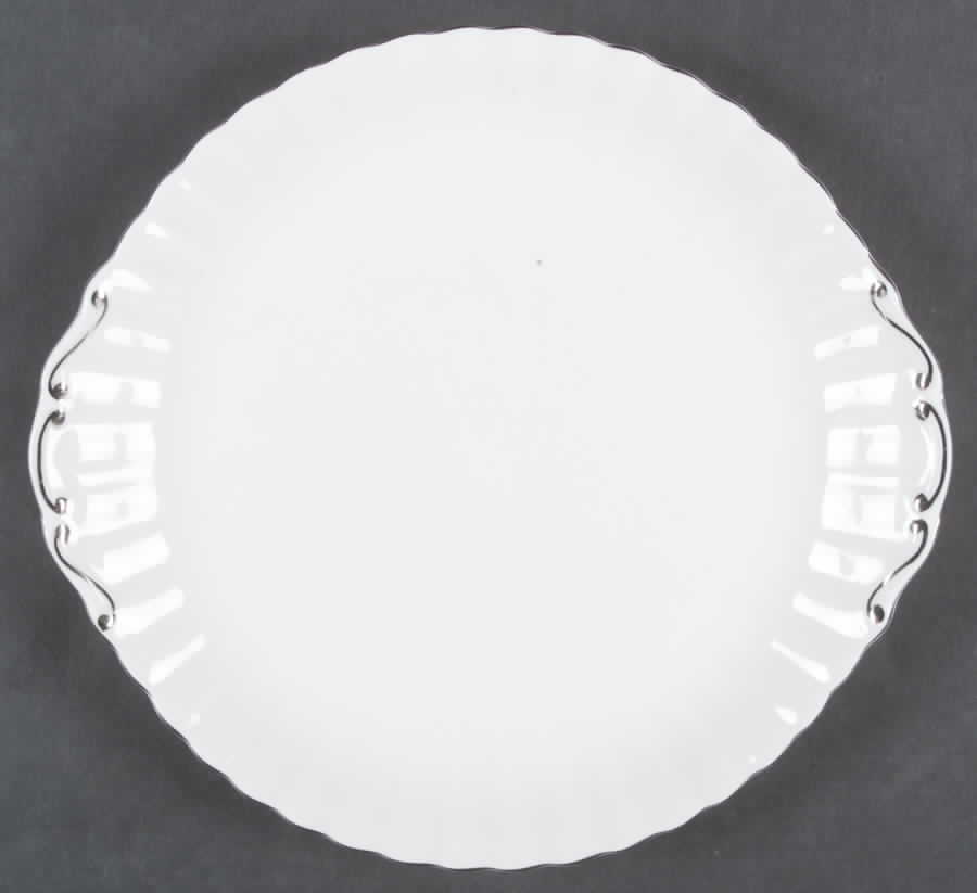Chantilly Platinum Handled Cake Plate by Royal Albert-1