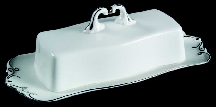 Chantilly Platinum 1/4 Lb Covered Butter by Royal Albert-1