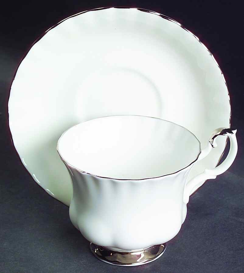 Chantilly Platinum Footed Cup & Saucer Set by Royal Albert-1