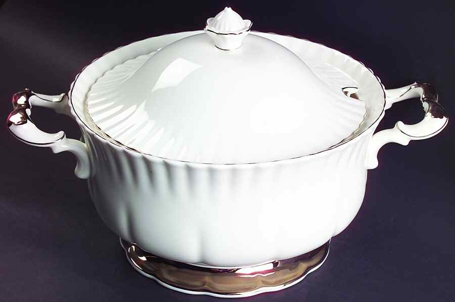 Chantilly Platinum Tureen &  Lid by Royal Albert-1
