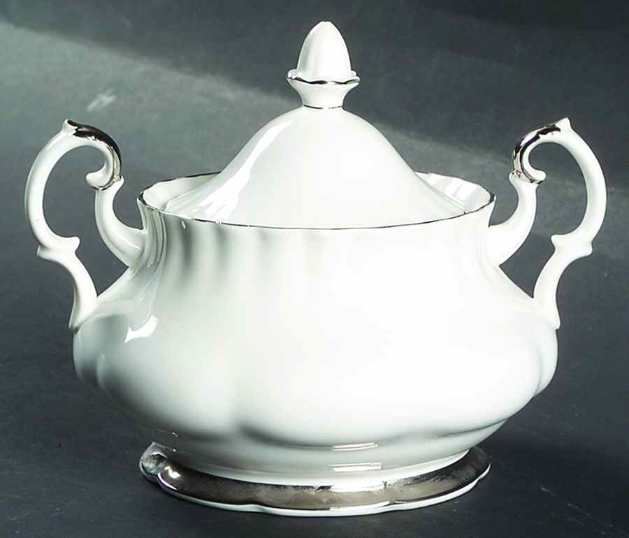 Chantilly Platinum Sugar Bowl & Lid by Royal Albert-1