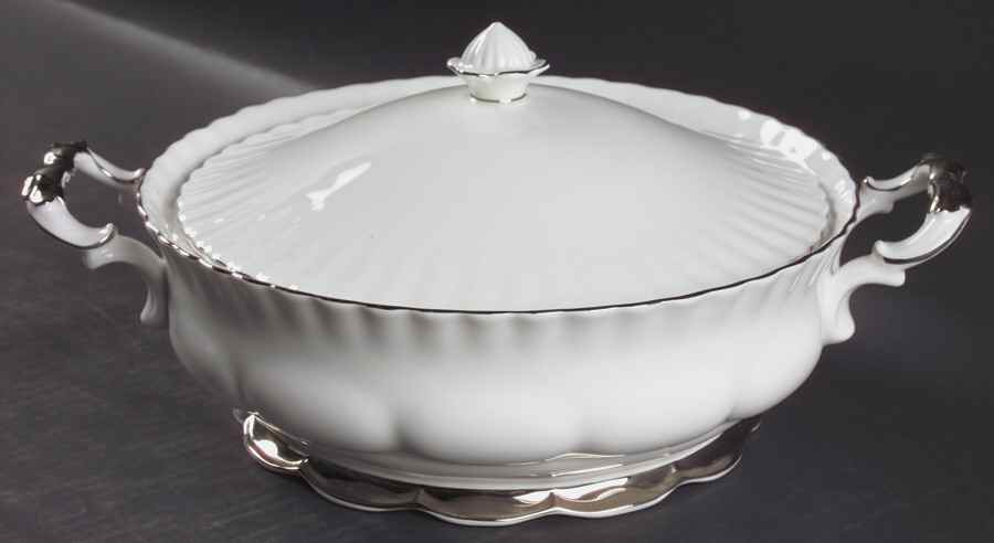 Chantilly Platinum Round Covered Vegetable by Royal Albert-1