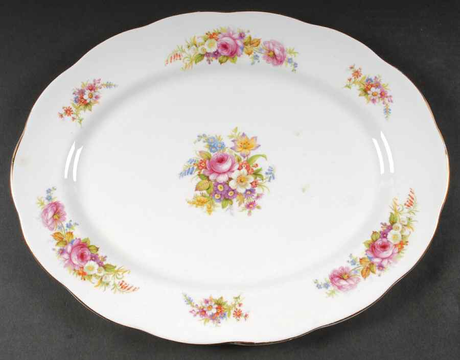 Chatsworth Pink 15" Oval Serving Platter by Royal Albert-1