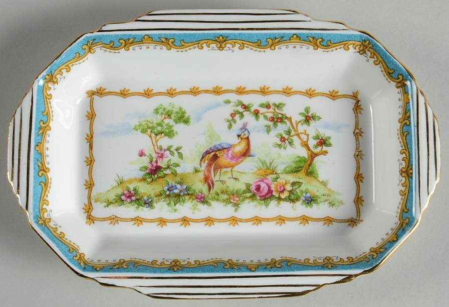 Chelsea Bird Blue 7" Rectangular Sweet Meat by Royal Albert-1