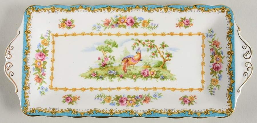 Chelsea Bird Blue Small Sandwich Tray by Royal Albert-1