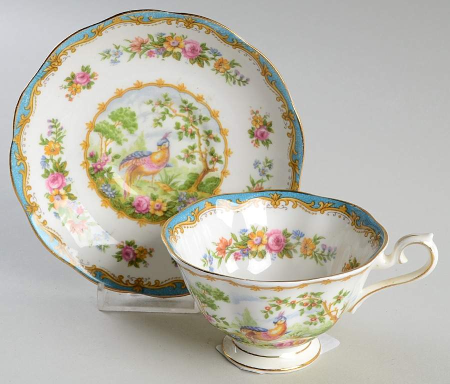 Chelsea Bird Blue Footed Cup & Saucer Set by Royal Albert-1