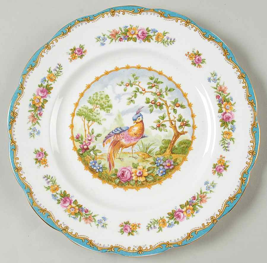 Chelsea Bird Blue Luncheon Plate by Royal Albert-1
