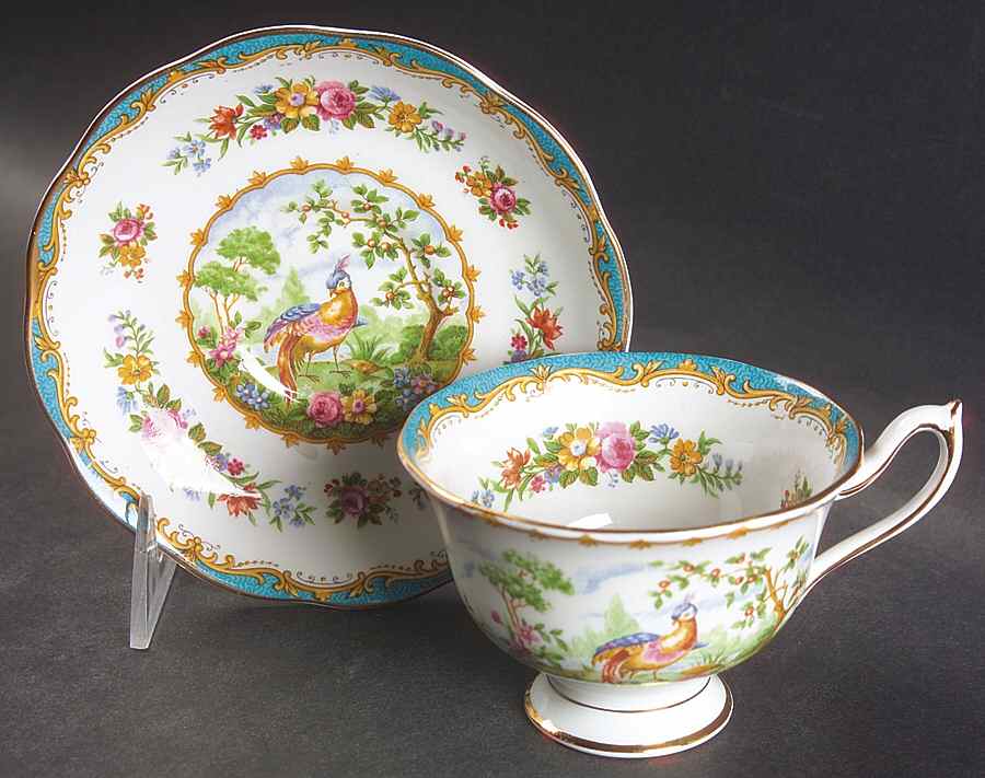 Chelsea Bird Blue Footed Cup & Saucer Set by Royal Albert-1
