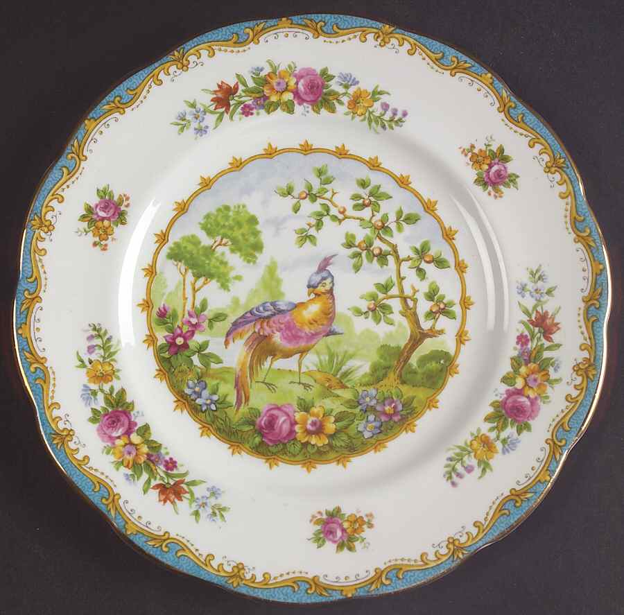 Chelsea Bird Blue Dessert/Pie Plate by Royal Albert-1