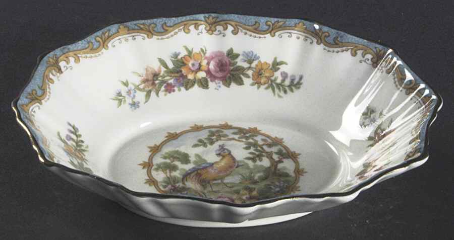 Chelsea Bird Blue 5" Oval Sweet Meat Dish by Royal Albert-1