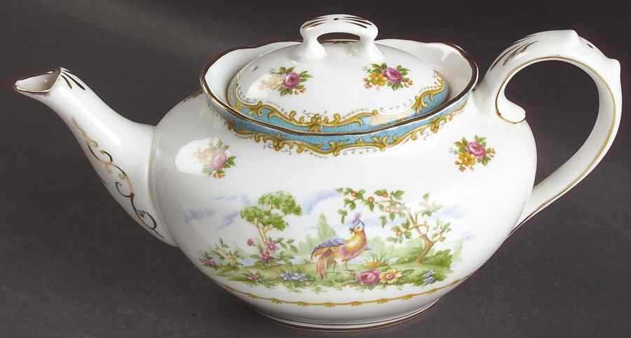 Chelsea Bird Blue Mini Teapot & Lid by Royal Albert-1