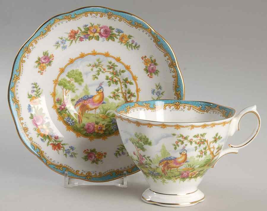 Chelsea Bird Blue Footed Cup & Saucer Set by Royal Albert-1