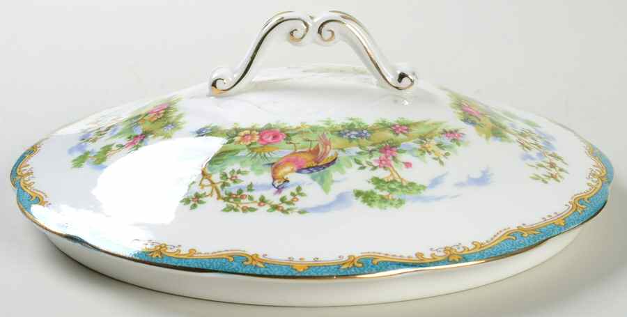 Chelsea Bird Blue Lid for Round Vegetable by Royal Albert-1