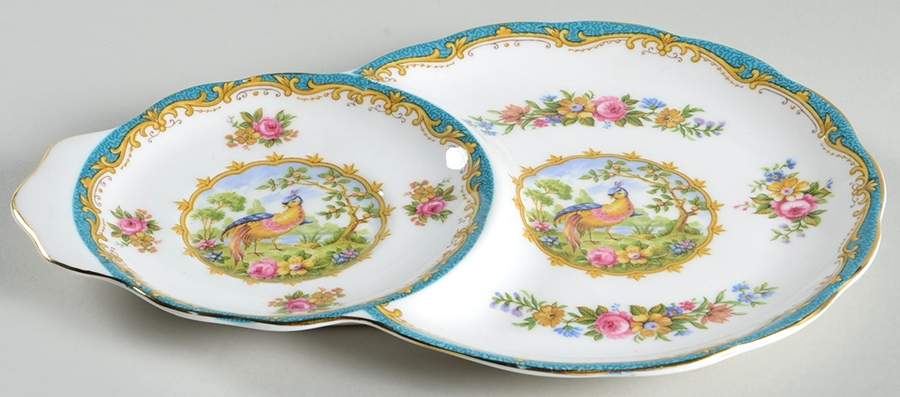 Chelsea Bird Blue Plate for Dessert Plate & Cup Set by Royal Albert-1