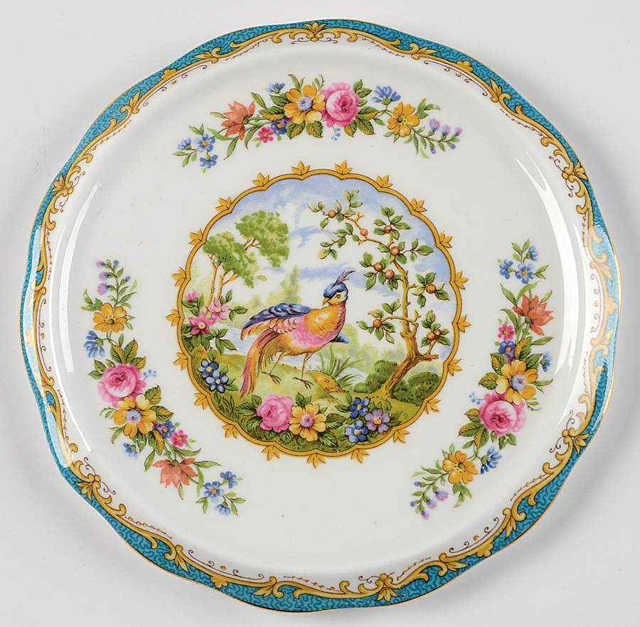 Chelsea Bird Blue Tea Tile by Royal Albert-1
