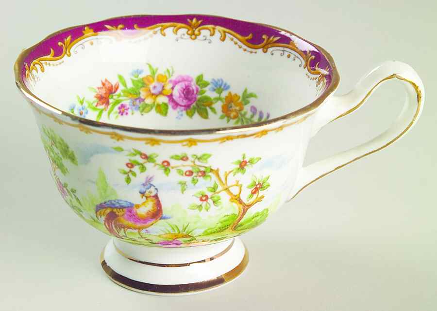 Chelsea Bird Maroon Footed Cup by Royal Albert-1