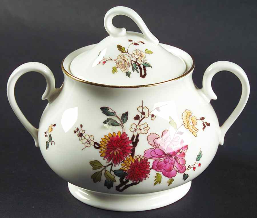 China Garden Sugar Bowl & Lid by Royal Albert-1