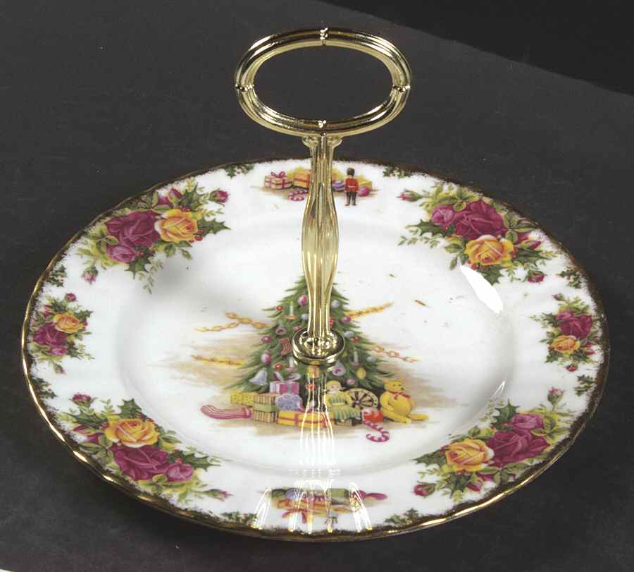 Christmas Magic Round Serving Plate with Handle (SP) by Royal Albert-1
