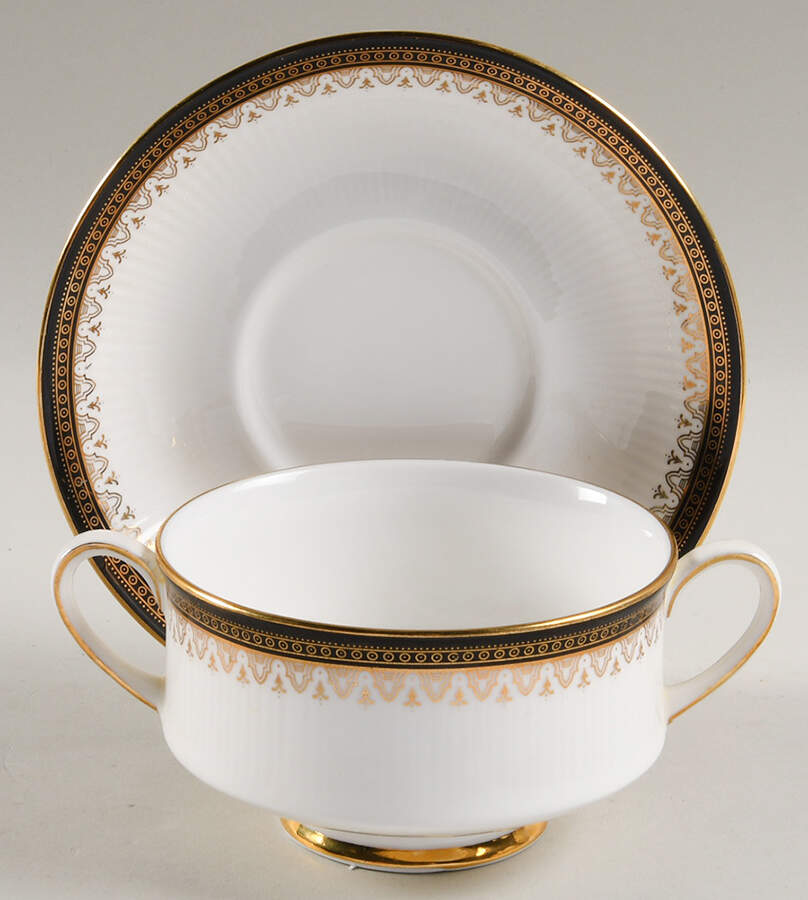 Clarence Footed Cream Soup Bowl & Saucer Set by Royal Albert-1