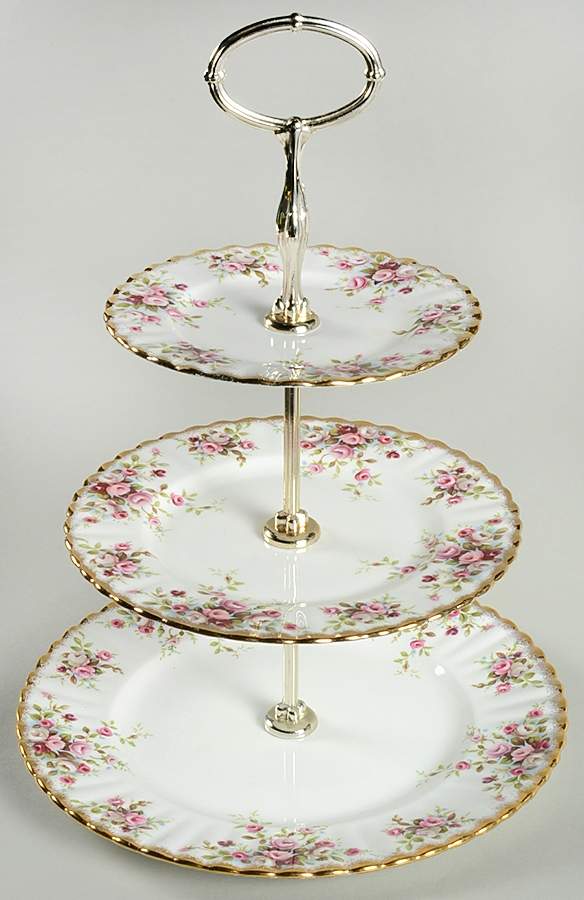 Cottage Garden 3-Tiered Serving Tray (DP, SP, BB) by Royal Albert-1