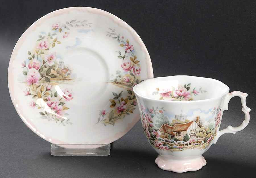 Cottage Garden Year Series Footed Cup & Saucer Set by Royal Albert-1
