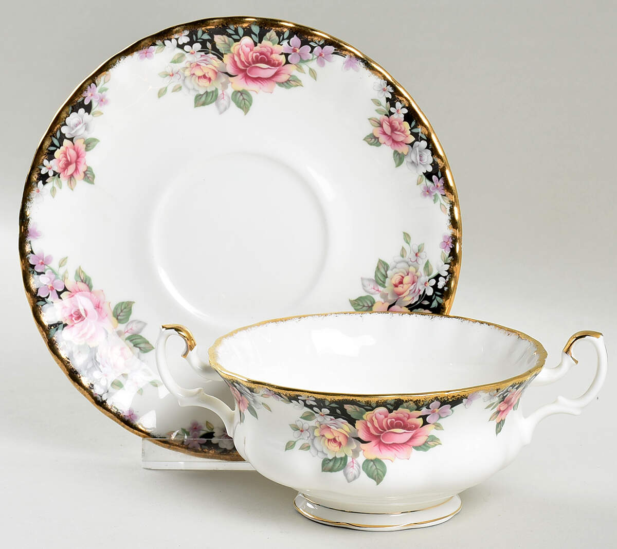 Concerto Footed Cream Soup Bowl & Saucer Set by Royal Albert-1