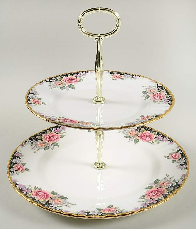 Concerto 2 Tiered Serving Tray (Dinner & Salad Plate) by Royal Albert-1