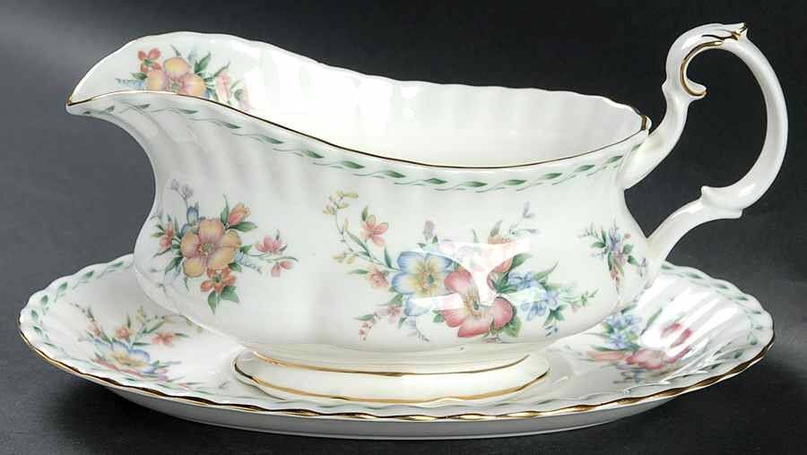 Constance Gravy Boat & Underplate by Royal Albert-1