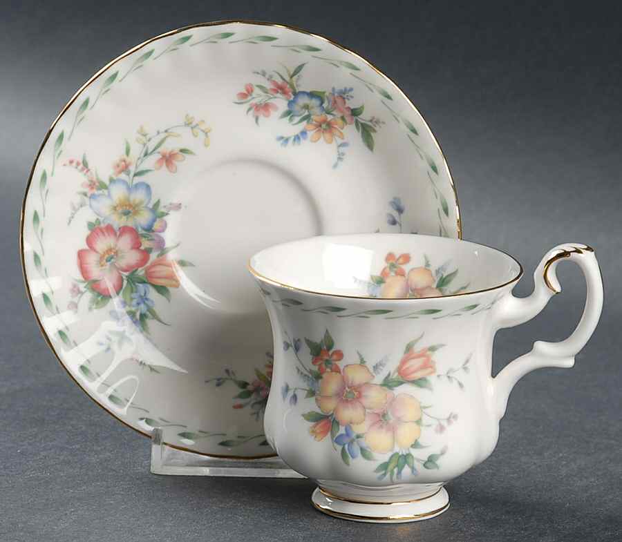 Constance Footed Demitasse Cup & Saucer Set by Royal Albert-1