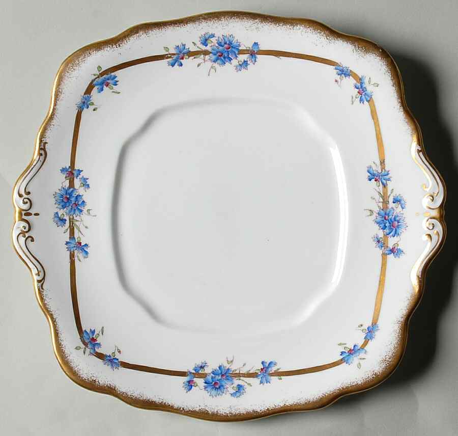 Cornflower Square Handled Cake Plate by Royal Albert-1