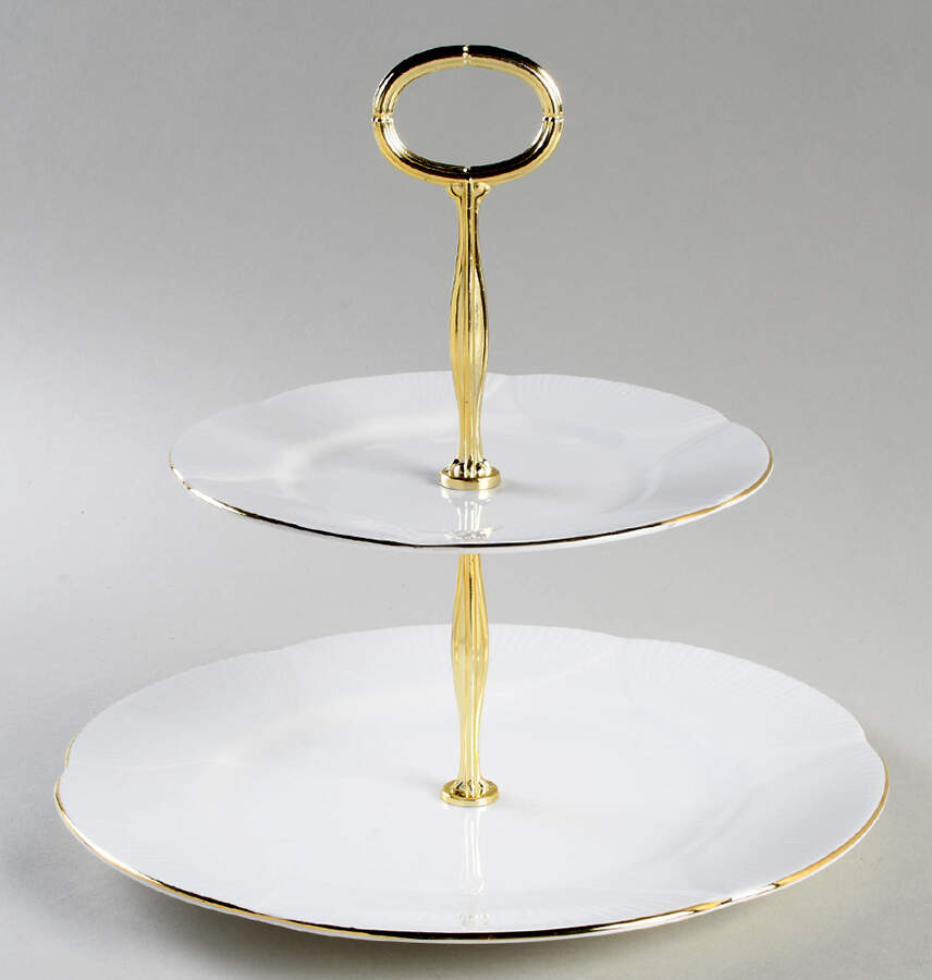 Coronet 6 5/8"-10"  2 Tiered Serving Tray (Dp, Sp) HC by Royal Albert-1